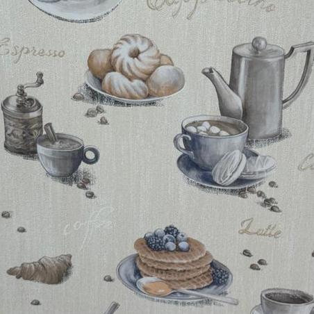 Tapeta ścienna Erismann 10544-14 kuchenna filiżanki kawa beżowa