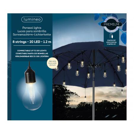 Lampki ogrodowe 20 LED na parasol