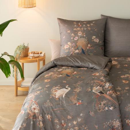 Pościel Estella Kim 6355/810 mako interlock jersey ptaki żurawie