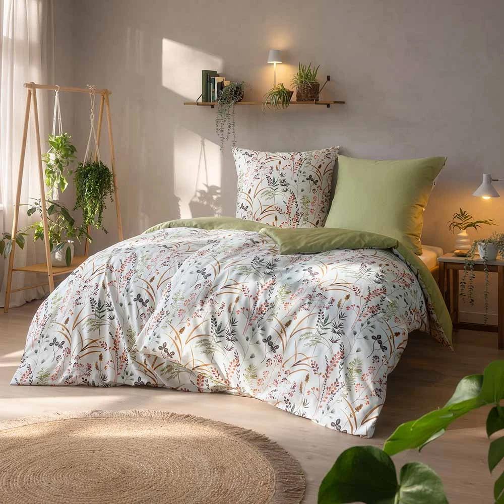 Pościel w liście gałązki boho Estella Maria 3424/510 bio bawełna
