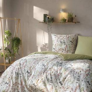 Pościel Estella Maria 3424/510 bio bawełna w liście gałązki boho