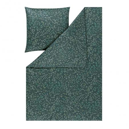 Pościel Estella Aline 6391/581 Mako Interlock Jersey drobne listki zielone