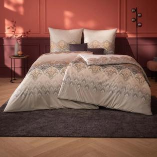 Pościel Estella Sophia 6347/800 mako-interlock jersey klasyczna ornamenty beżowe