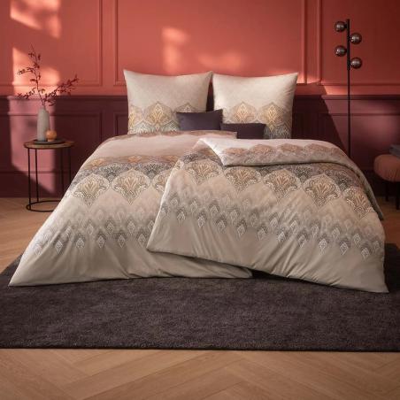 Pościel Estella Sophia 6347/800 mako-interlock jersey klasyczna ornamenty beżowe