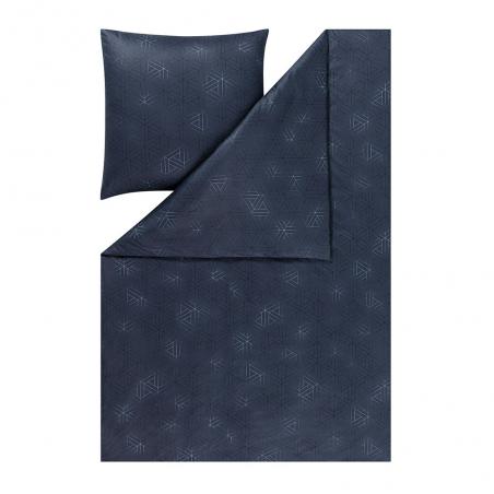 Pościel Estella Pippa 6898/606 mako interlock jersey geometryczna granatowa