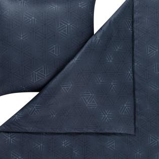 Pościel Estella Pippa 6898/606 mako interlock jersey geometryczna granatowa