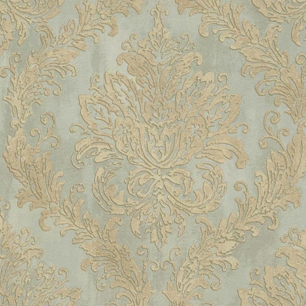 Tapeta AS Creation History of Art 2 79049-2 klasyczne ornamenty zielone na beżowym tle