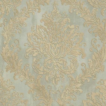 Tapeta AS Creation History of Art 2 79049-2 klasyczne ornamenty zielone na beżowym tle