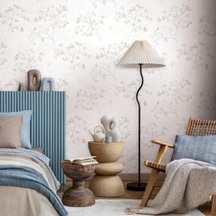 Tapeta Marburg Fresh Up 88933 gałązki beżowe na kremowym tle
