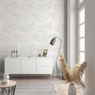 Tapeta Marburg Fresh Up 88933 gałązki beżowe na kremowym tle