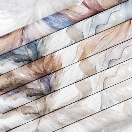 Tapeta ścienna LeGrand Platinum 4618-07 kwiaty 3D beżowe brązowe brokat