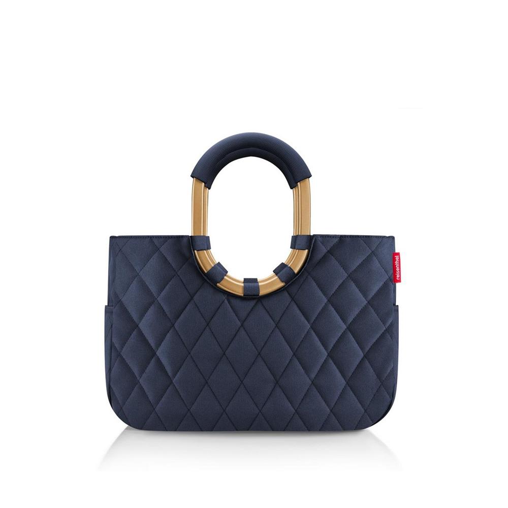 Torba na zakupy Reisenthel loopshopper m frame Rhombus midnight gold granatowa
