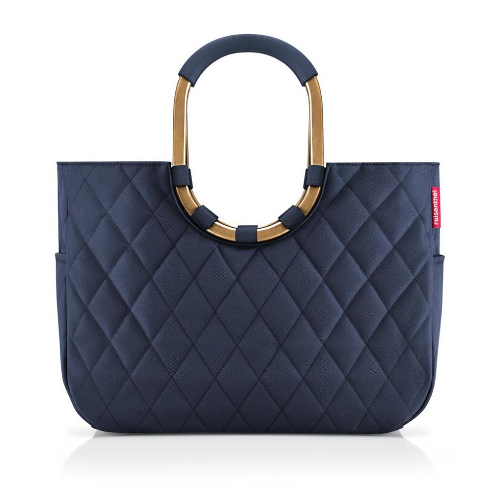Torba na zakupy Reisenthel loopshopper L frame Rhombus midnight gold granatowa