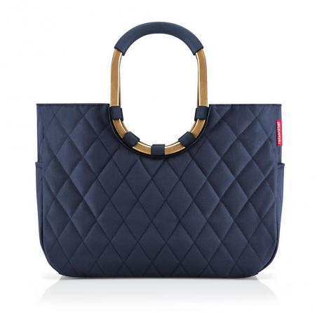 Torba na zakupy Reisenthel loopshopper L frame Rhombus midnight gold granatowa