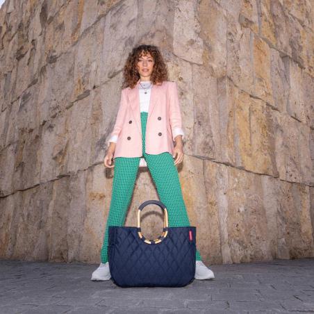 Torba na zakupy Reisenthel loopshopper L frame Rhombus midnight gold granatowa