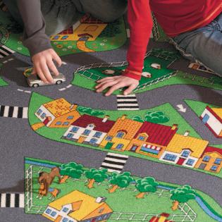 Wykładzina dywanowa dla dzieci AW Little Village 90 uliczki autostrady