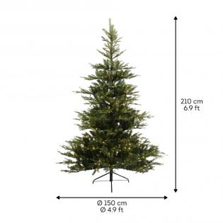 Choinka sztuczna Grandis Fir 210 cm z oświetleniem 550 LED zielona jak żywa PE/PVC
