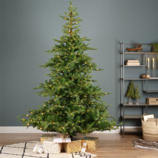 Choinka sztuczna Grandis Fir 210 cm z oświetleniem 550 LED zielona jak żywa PE/PVC