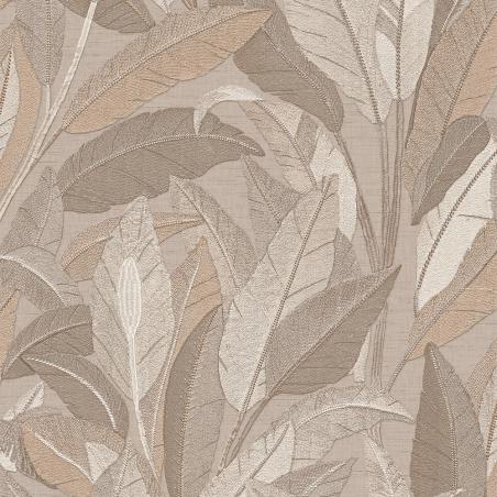 Tapeta Design ID Renaissance RE521053 haftowane liście beżowe do salonu premium