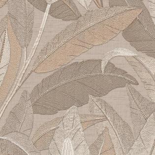 Tapeta Design ID Renaissance RE521053 haftowane liście beżowe
