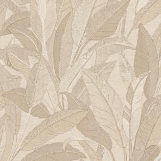 Tapeta Design ID Renaissance RE521052 haftowane liście jasne beżowe