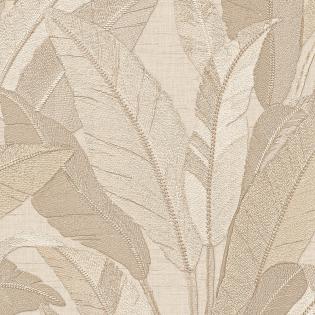 Tapeta Design ID Renaissance RE521052 haftowane liście jasne beżowe