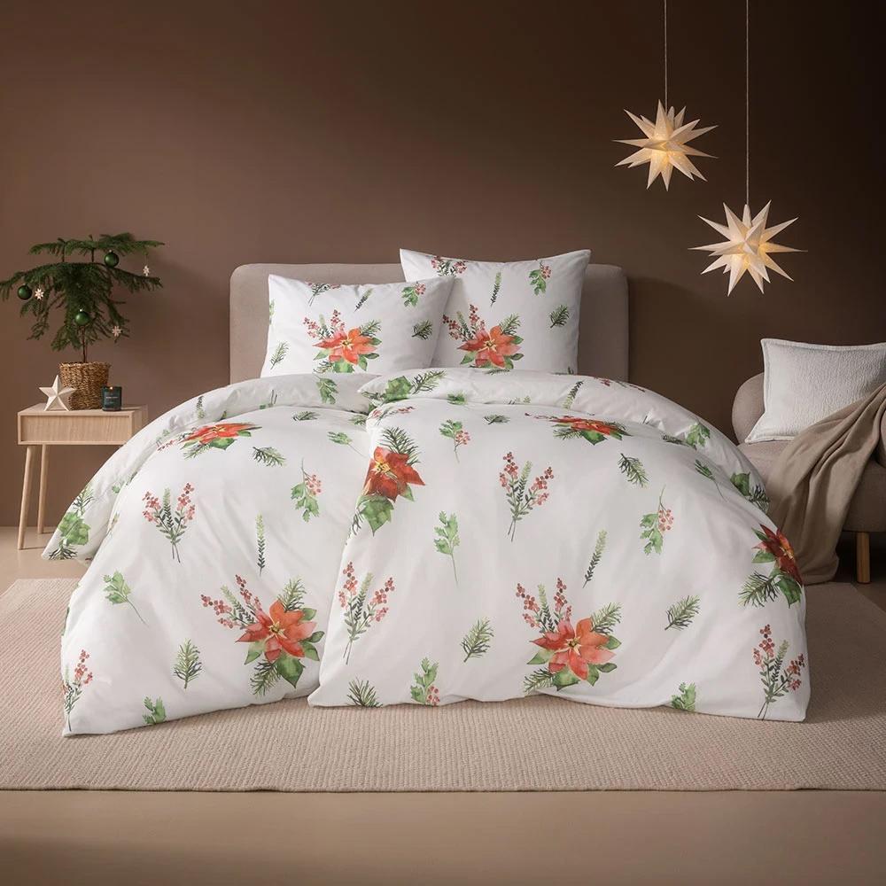 Pościel świąteczna Estella Christmas Star 4478/460 flanela Gwiazda Betlejemska