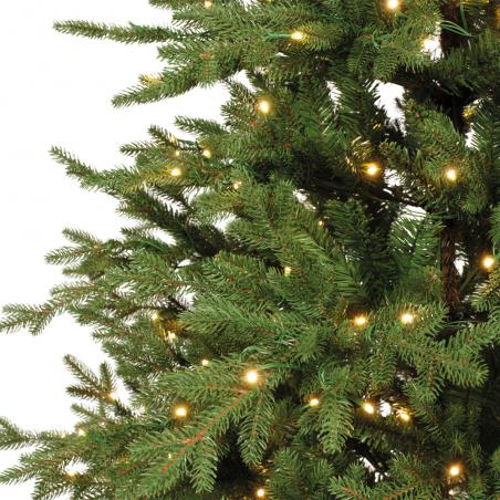 Choinka sztuczna Greenhill 210cm z oświetleniem 500 LED zielona jak żywa pe/pvc