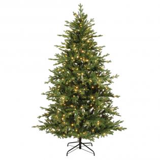 Choinka sztuczna Greenhill 240cm z oświetleniem 600 LED zielona jak żywa pe/pvc