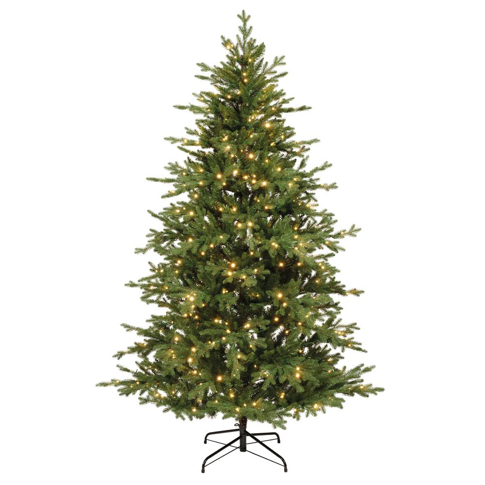 Choinka sztuczna Greenhill 240cm z oświetleniem 600 LED zielona jak żywa pe/pvc