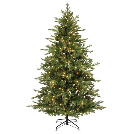 Choinka sztuczna Greenhill 240cm z oświetleniem 600 LED zielona jak żywa pe/pvc