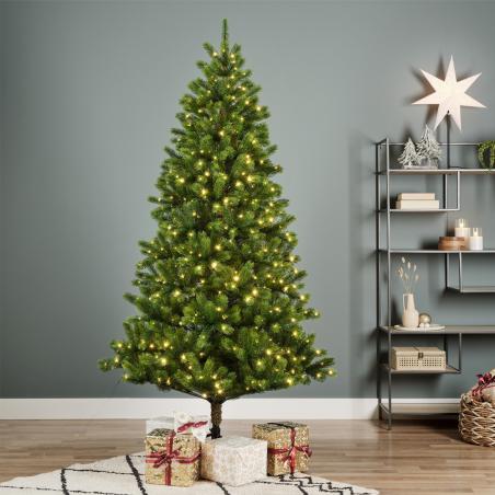 Choinka sztuczna Kenmore 240cm z oświetleniem 700 LED zielona jak żywa pe/pvc