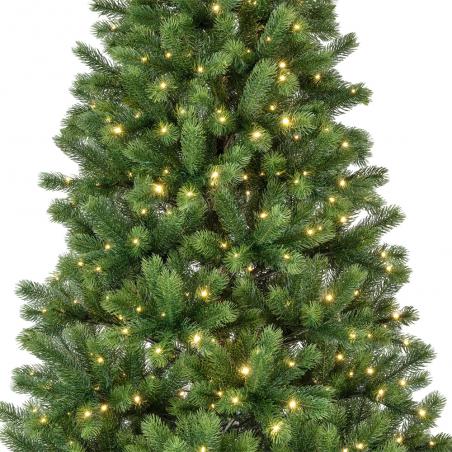 Choinka sztuczna Kenmore 240cm z oświetleniem 700 LED zielona jak żywa pe/pvc
