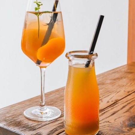 Słomki szklane 20cm proste czarne