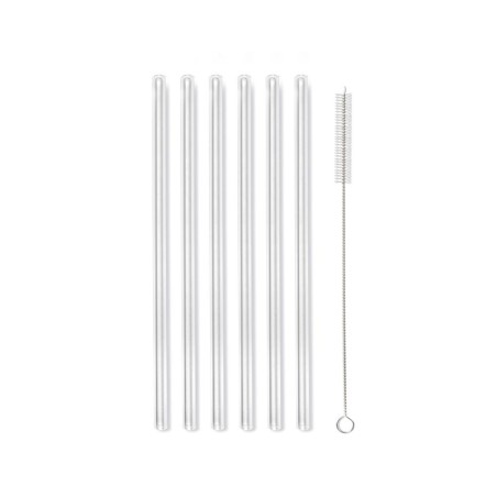 Słomki szklane 20cm proste transparentne