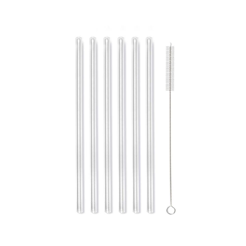 Słomki szklane 20cm proste transparentne