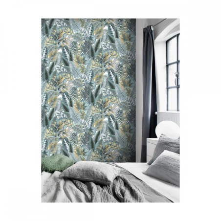 Tapeta ścienna Rasch Amazonia 833997 liście niebieskie