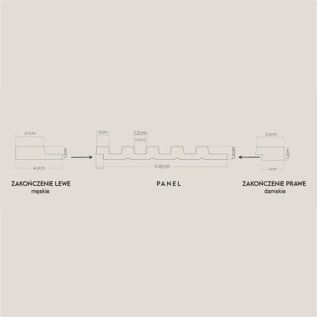 Panel Lamelio Asti dąb craft