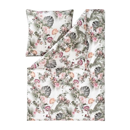 Pościel Estella Saira 4009/985 mako satyna kwiaty i ptaki