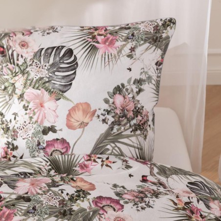 Pościel Estella Saira 4009/985 mako satyna kwiaty i ptaki