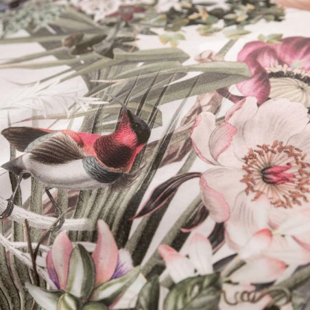 Pościel Estella Saira 4009/985 mako satyna kwiaty i ptaki