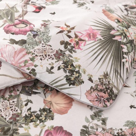 Pościel Estella Saira 4009/985 mako satyna kwiaty i ptaki