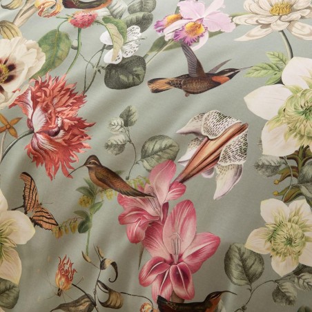 Pościel Estella Juno 4004/985 mako satyna kwiaty ptaki i motyle
