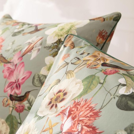 Pościel Estella Juno 4004/985 mako satyna kwiaty ptaki i motyle