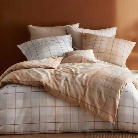 Pościel Flueresse Lech 604112/10 flanela krata beżowa