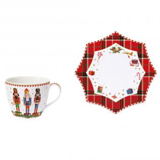 Easy Life Vintage Nutcracker Filiżanka 250ml ze spodkiem dziadek do orzechów