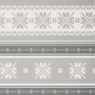 Koc świąteczny Biederlack Alpine Snow crystals 150x200 śnieżynki szare