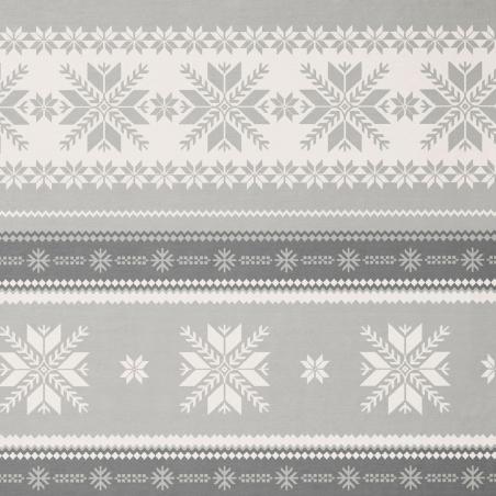 Koc świąteczny Biederlack Alpine Snow crystals 150x200 śnieżynki szare