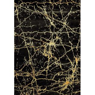 Dywan nowoczesny Elite 4355 czarny marmur ze złotymi żyłami