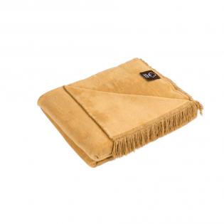 Koc bawełniany marki Cotton Cloud w kolorze caffe latte z frędzlami